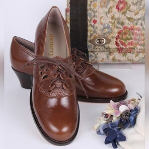 Memery Shoes EVERYDAY WALKING OXFORD SHOES 30S / 40S - NOUGAT BROWN - EMILYI